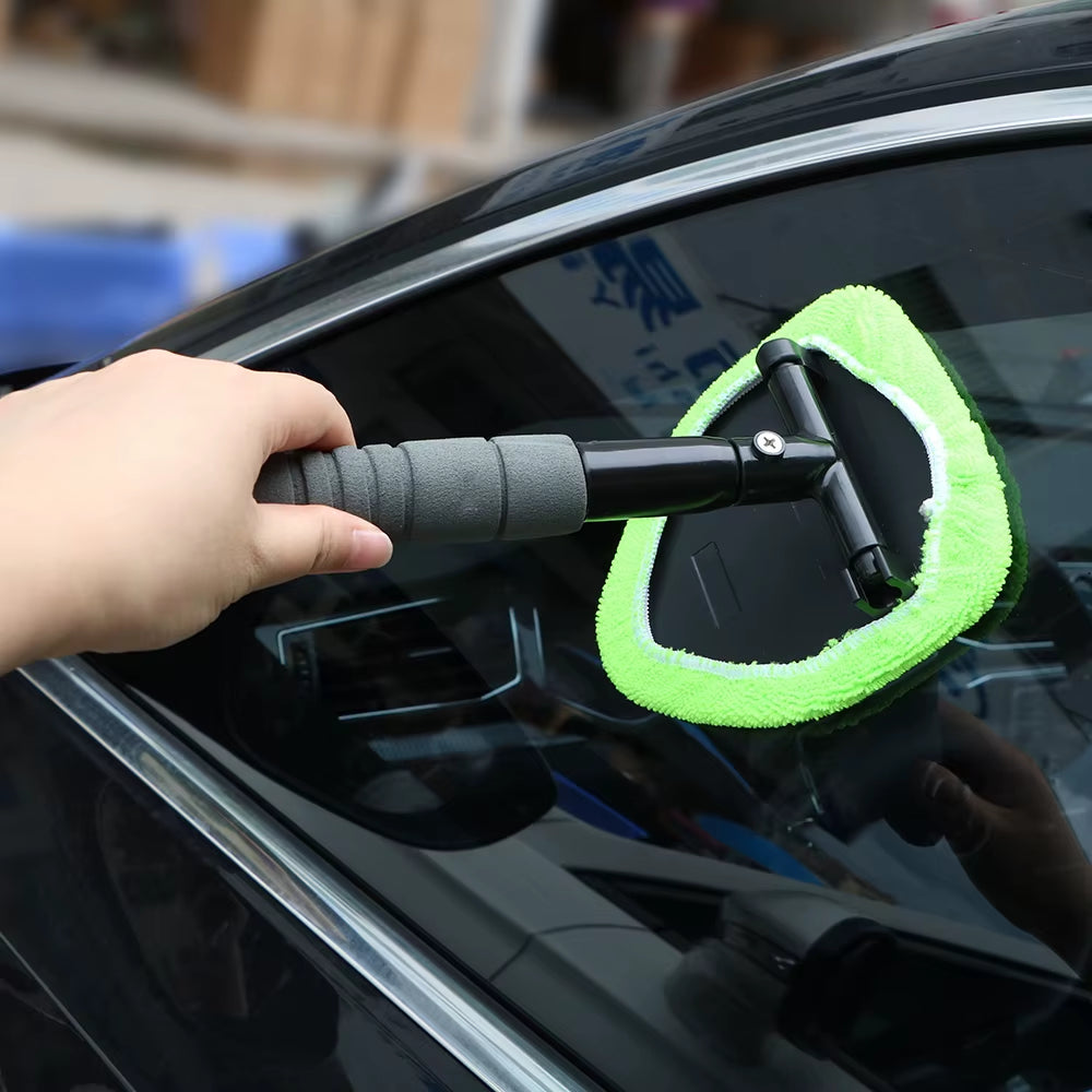 Window Scraping Mist Eliminator Microfiber Car Window Cleaner Telescopic Window Glass Cleaner Car Windshield Cleaning Brush